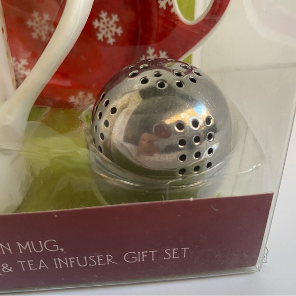 Debbie Mumm Christmas Mug Gift Set Tea Infuser Spoon Rest New Fine porcelain - Picture 3 of 11